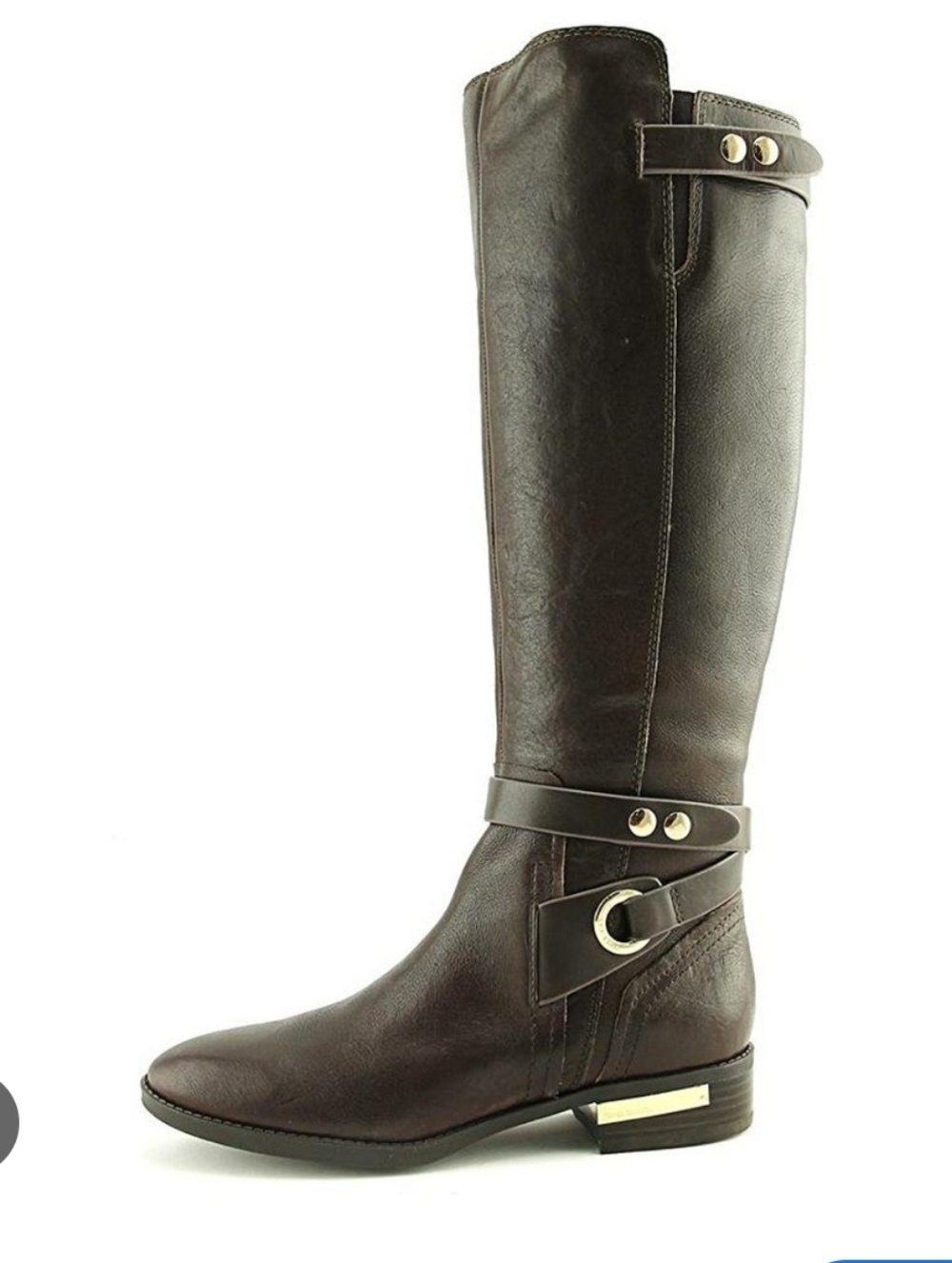 Vince Camuto Black  Leather Over-the-Knee Buckle Boot